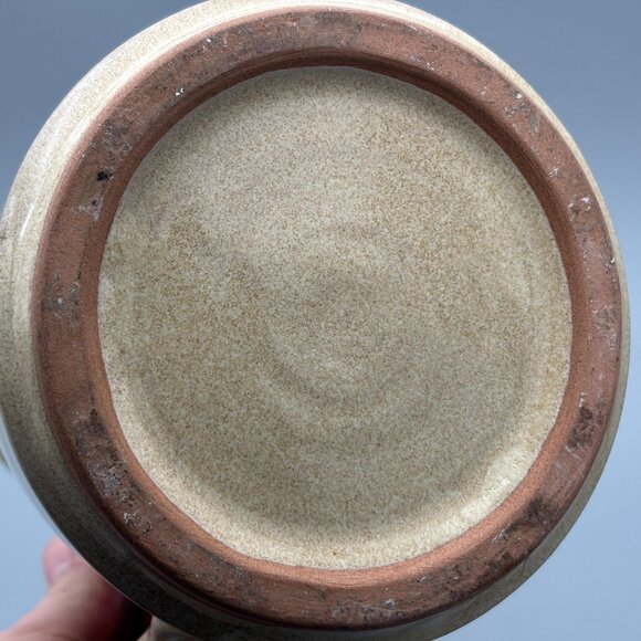 Vintage Studio Pottery Stoneware Pitcher with Hand-Painted Floral Stems Rustic - Picture 7 of 8